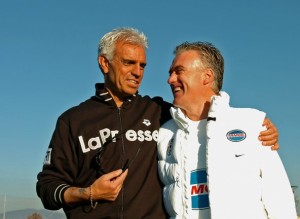 Paolo Penso con l'ex calciatore e allenatore juventino Didier Deschamps