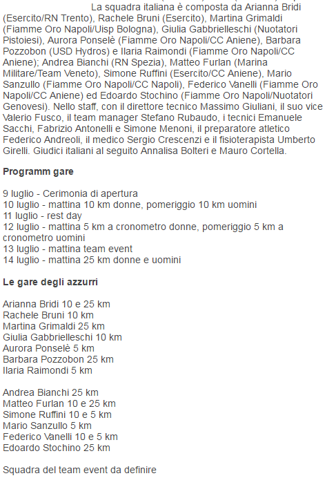 Europei di fondo a Hoorn, convocati e programma (Fin)