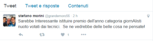 Il tweet di Stefano Morini