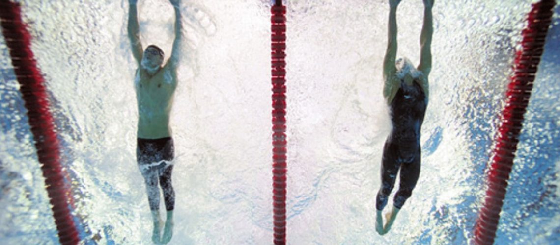 Il tocco al photofinish Phelps-Cavic ai Giochi di Pechino 2008
